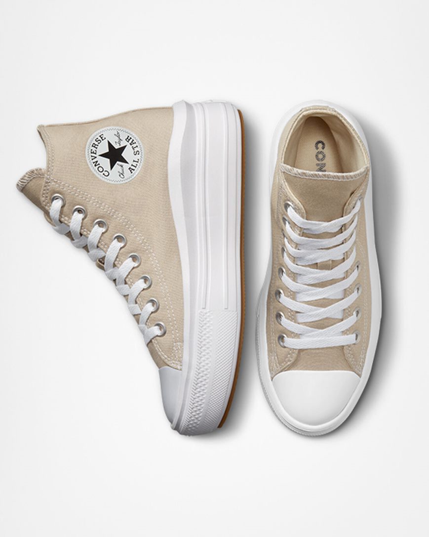 Dámské Boty Na Platformy Converse Chuck Taylor All Star Move Vysoké Šedé Bílé Šedé | CZ ZQFV56